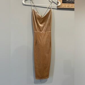 Lulus Small Gold Velvet Dress